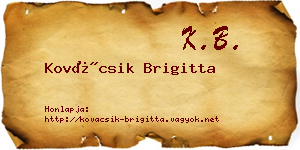 Kovácsik Brigitta névjegykártya